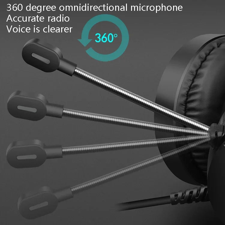 Smailwolf AK3 Headset Gaming-Kopfhörer Kabelgebunden Leuchtendes Desktop-Computer-Headset, Stil:, 3,5 mm Doppelklinke Schwarz, USB-Einzelklinke Schwarz