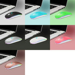 Y20 4-Tasten-Maus mit farbiger Leuchtfunktion, Ladefunktion, geräuschlos, kabellos, 2,4 GHz + Bluetooth (Silber)