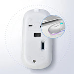 Y20 4-Tasten-Maus mit farbiger Leuchtfunktion, Ladefunktion, geräuschlos, kabellos, 2,4 GHz + Bluetooth (Silber)