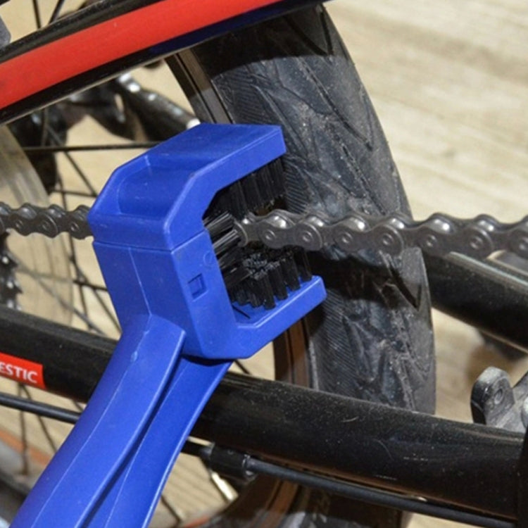 1 Set BG-7168 Fahrrad- und Motorrad-Reinigungsbürste Dreiseitige Kettenbürste, Farbe: Blau + Kleine Bürste, 5 Stück Rot, 5 Stück Blau, 5 Stück Schwarz, Rot + Kleine Bürste, Blau + Kleine Bürste