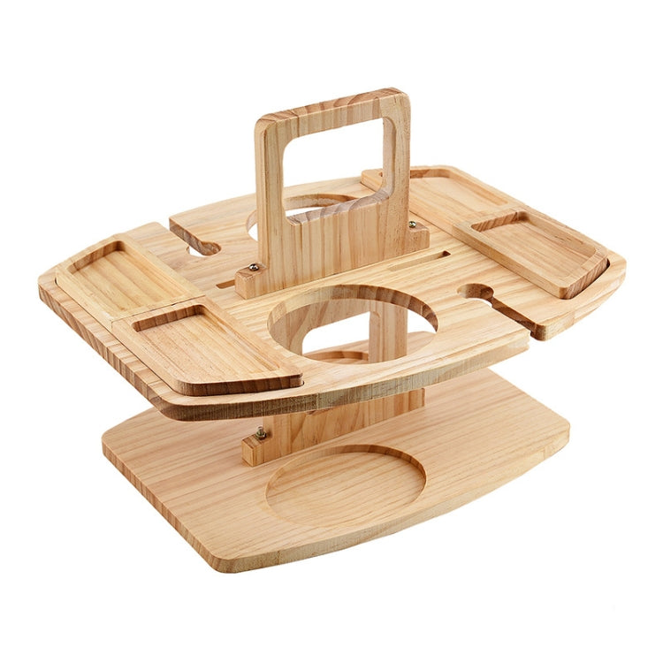 Tragbarer Picknick Holz Weinglashalter Abnehmbarer Wein Tisch, Camping Tisch mit Griff