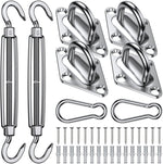 24 in 1 304 Stainless Steel Fixed Shade Sail Accessories Diamond Buckle Flower Basket Spring Buckle, Spec:, 24 PCS / M6 Set