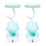 2 STK FY6601 Cartoon Stifthalter Leseschreibtischlampe LED Augenschutz Wohnheim Studenten Schlafzimmer Lampe, Rosa, Blau, Grün