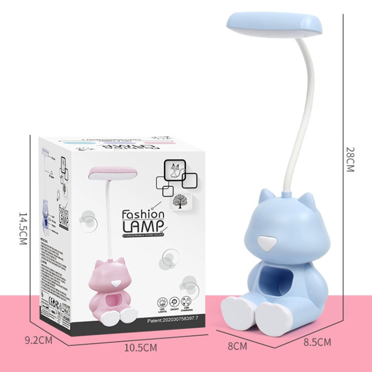 2 STK FY6601 Cartoon Stifthalter Leseschreibtischlampe LED Augenschutz Wohnheim Studenten Schlafzimmer Lampe, Rosa, Blau, Grün