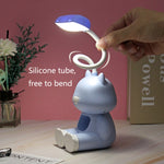 2 STK FY6601 Cartoon Stifthalter Leseschreibtischlampe LED Augenschutz Wohnheim Studenten Schlafzimmer Lampe, Rosa, Blau, Grün