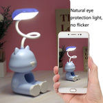 2 STK FY6601 Cartoon Stifthalter Leseschreibtischlampe LED Augenschutz Wohnheim Studenten Schlafzimmer Lampe, Rosa, Blau, Grün