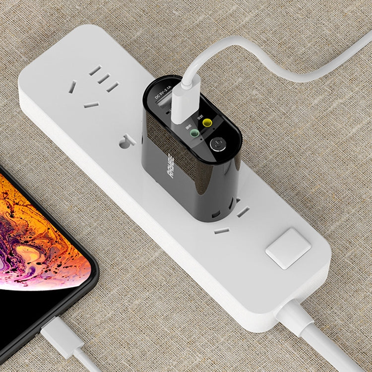 RAYEE K8 Bluetooth 5.0 Audio Empfänger & Sender 2-in-1 Adapter, unterstützt 2.1A Schnellladung U Disk, US-Stecker, K8