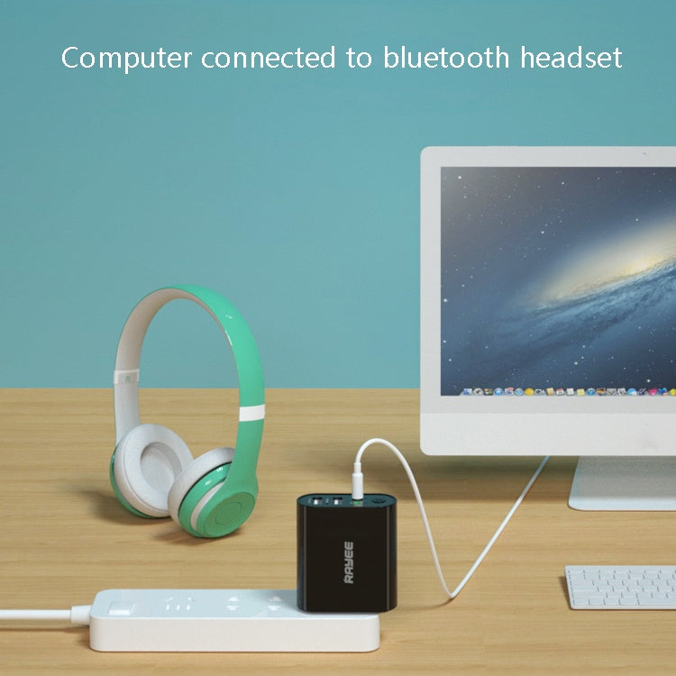 RAYEE K8 Bluetooth 5.0 Audio Empfänger & Sender 2-in-1 Adapter, unterstützt 2.1A Schnellladung U Disk, US-Stecker, K8