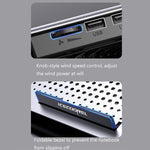 ICE COOREL Laptop Aluminiumlegierung Radiator Lüfter Leiser Notebook Kühlhalter, Space Silber, Wolfram Gold Schwarz, Sechs-Lüfter Space Silber, Sechs-Lüfter Wolfram Gold Schwarz