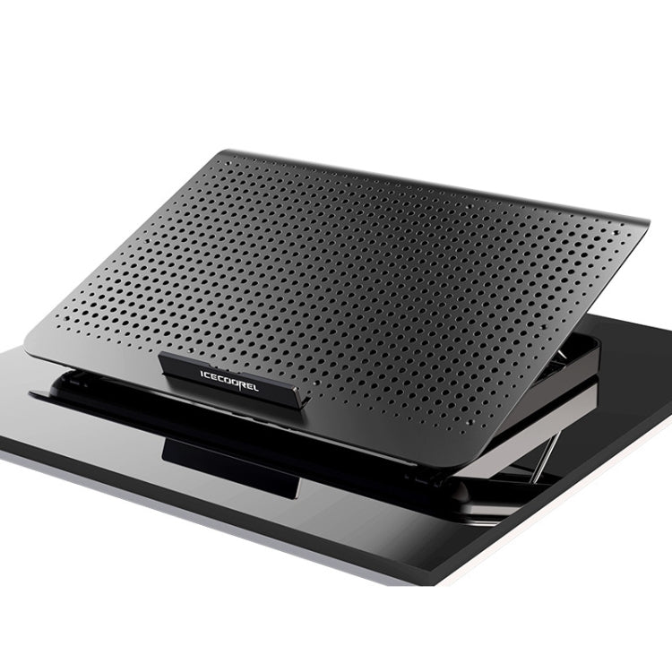 ICE COOREL Laptop Aluminiumlegierung Radiator Lüfter Leiser Notebook Kühlhalter, Space Silber, Wolfram Gold Schwarz, Sechs-Lüfter Space Silber, Sechs-Lüfter Wolfram Gold Schwarz