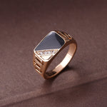 Herren Mode Klassische Strass Emaille Ringe, 7, 8, 9, 10, 11, 12
