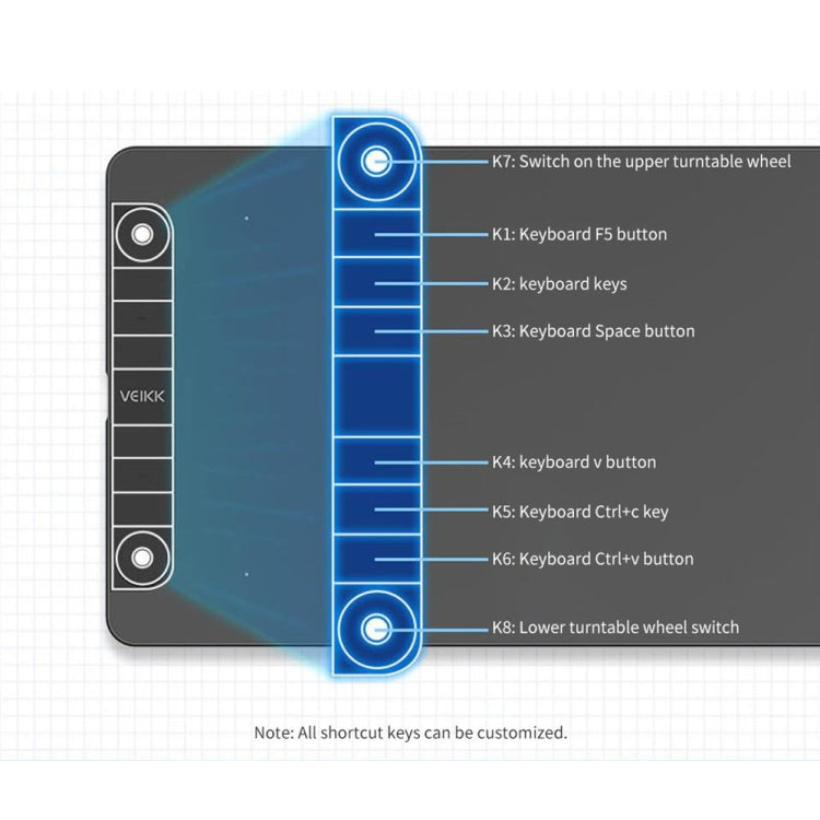 VEIKK VK1060PRO Digitales Grafiktablett Handgemaltes Board Elektronisches Zeichenbrett Kann mit Mobiltelefon verbunden werden, VK1060PRO