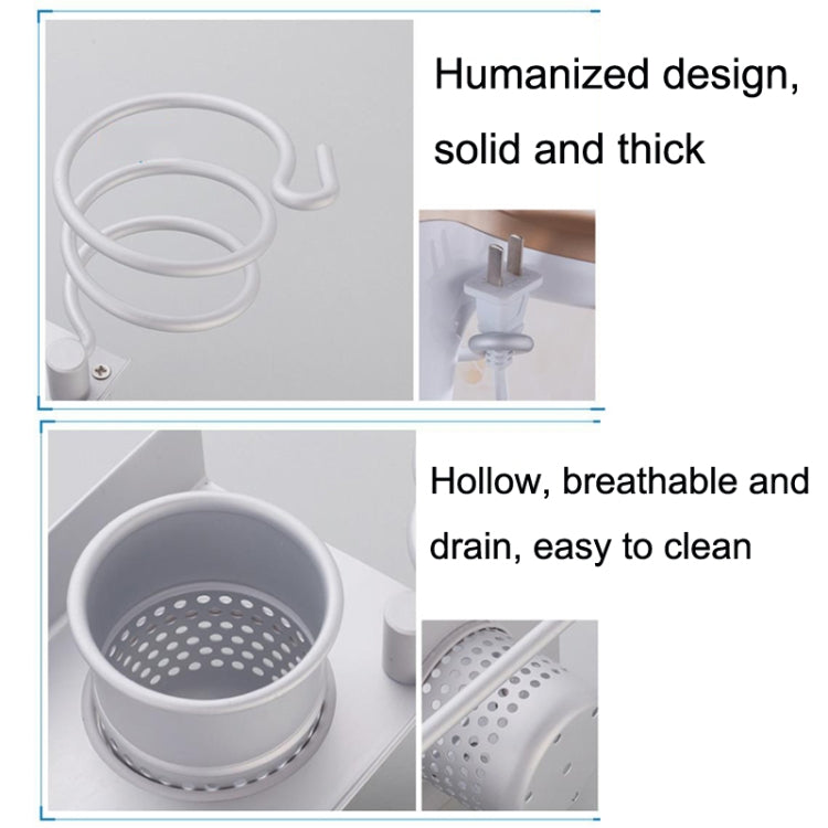 Weltraum-Aluminium Haartrocknerhalter (Golden), mit Becher (Silber), mit Becher (Gold), mit Doppelbecher, mit Zahnbürstenhalter