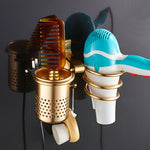 Weltraum-Aluminium Haartrocknerhalter (Golden), mit Becher (Silber), mit Becher (Gold), mit Doppelbecher, mit Zahnbürstenhalter