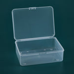 PP Rechteckige transparente Kunststoffbox mit Klappdeckel, Hardware-Werkzeug-Aufbewahrungsbox, 6 Stück