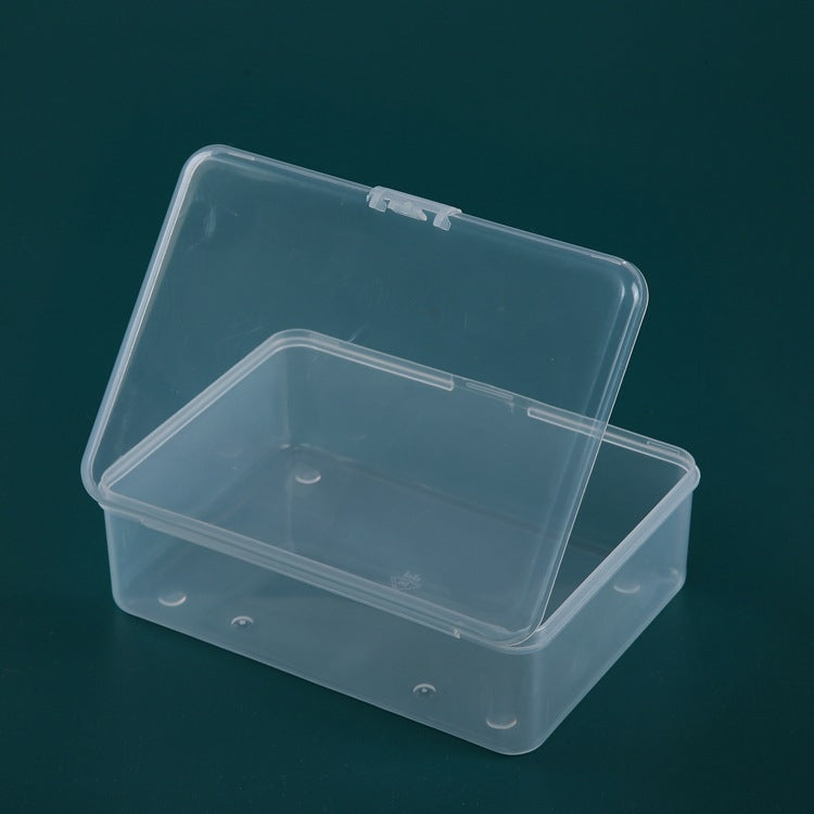 PP Rechteckige transparente Kunststoffbox mit Klappdeckel, Hardware-Werkzeug-Aufbewahrungsbox, 6 Stück