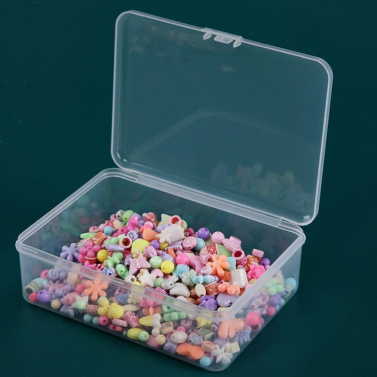 PP Rechteckige transparente Kunststoffbox mit Klappdeckel, Hardware-Werkzeug-Aufbewahrungsbox, 6 Stück