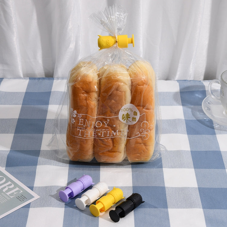 10 Stück H011 Lebensmittelkonservierung und feuchtigkeitsbeständige elastische Dichtungsklammer Snack-Lebensmitteldichtungsklammer, Lila, Weiß, Grün, Schwarz, Gelb