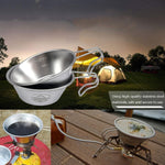 Campingmoon S220 Outdoor Tragbare Verstärkte Edelstahlschüssel Camping Mehrzweck Besteck