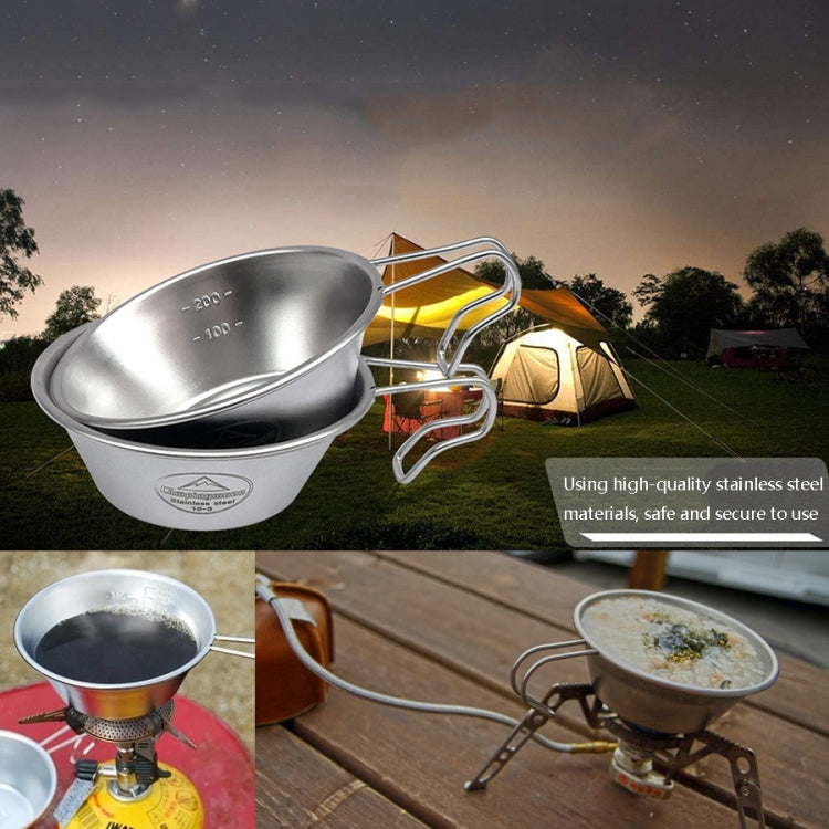Campingmoon S220 Outdoor Tragbare Verstärkte Edelstahlschüssel Camping Mehrzweck Besteck