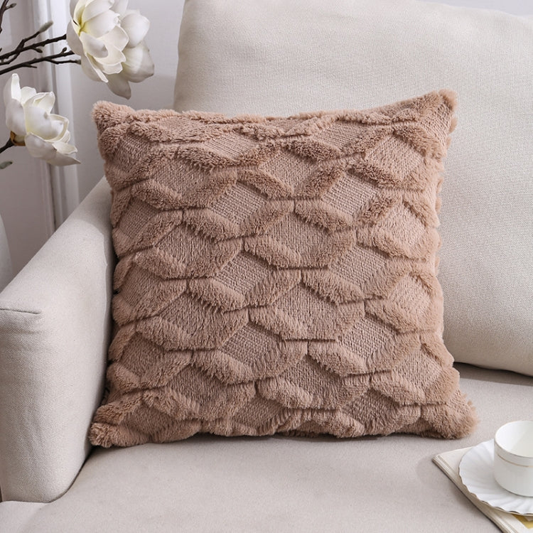 Doppelseitiges Plüschkissen Heim Sofa Kissenbezug, 45x45cm Ohne Füllung, 45x45cm Kissenbezug + Füllung
