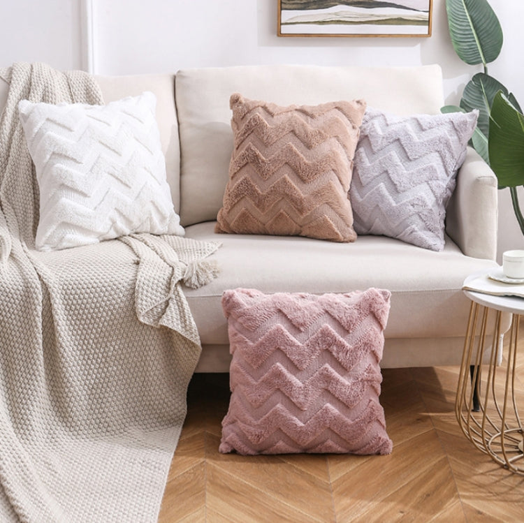 Doppelseitiges Plüschkissen Heim Sofa Kissenbezug, 45x45cm Ohne Füllung, 45x45cm Kissenbezug + Füllung