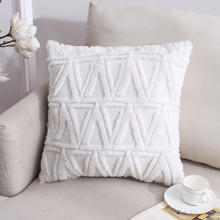 Doppelseitiges Plüschkissen Heim Sofa Kissenbezug, 45x45cm Ohne Füllung, 45x45cm Kissenbezug + Füllung