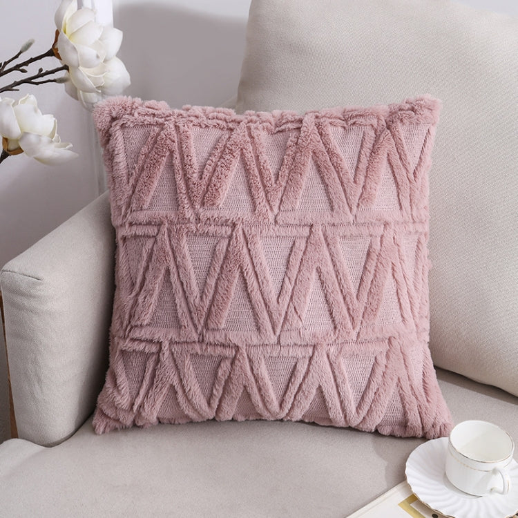 Doppelseitiges Plüschkissen Heim Sofa Kissenbezug, 45x45cm Ohne Füllung, 45x45cm Kissenbezug + Füllung