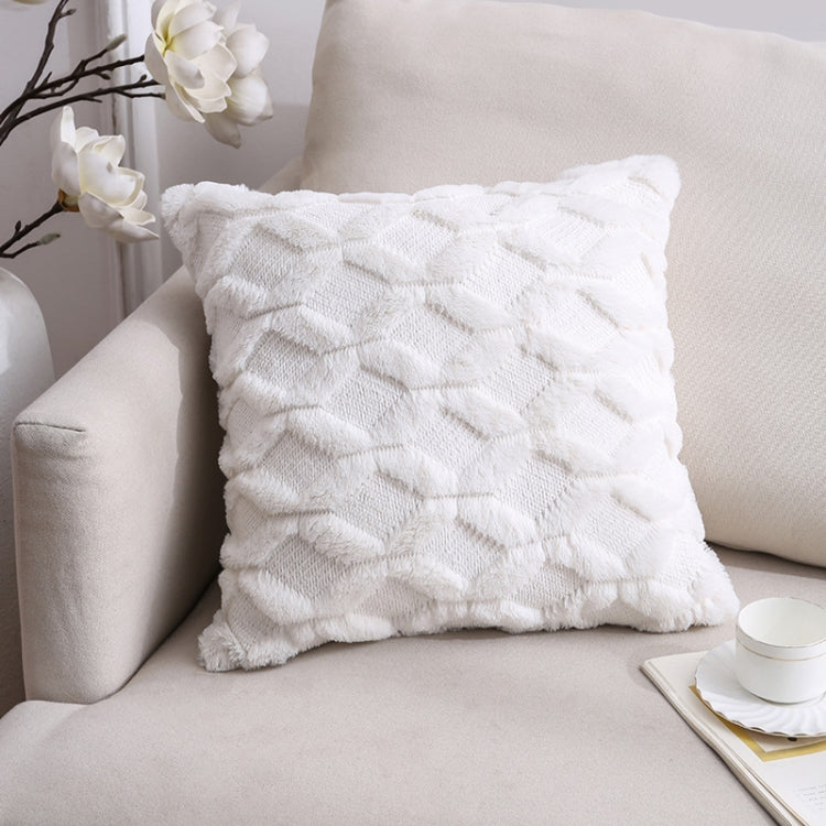 Doppelseitiges Plüschkissen Heim Sofa Kissenbezug, 45x45cm Ohne Füllung, 45x45cm Kissenbezug + Füllung