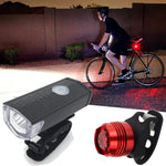 Fahrrad Highlight USB wiederaufladbare Lampe Wasserdichtes Fahrrad-Front- und Rücklicht Set, Frontlicht + Rücklicht (Schwarz)