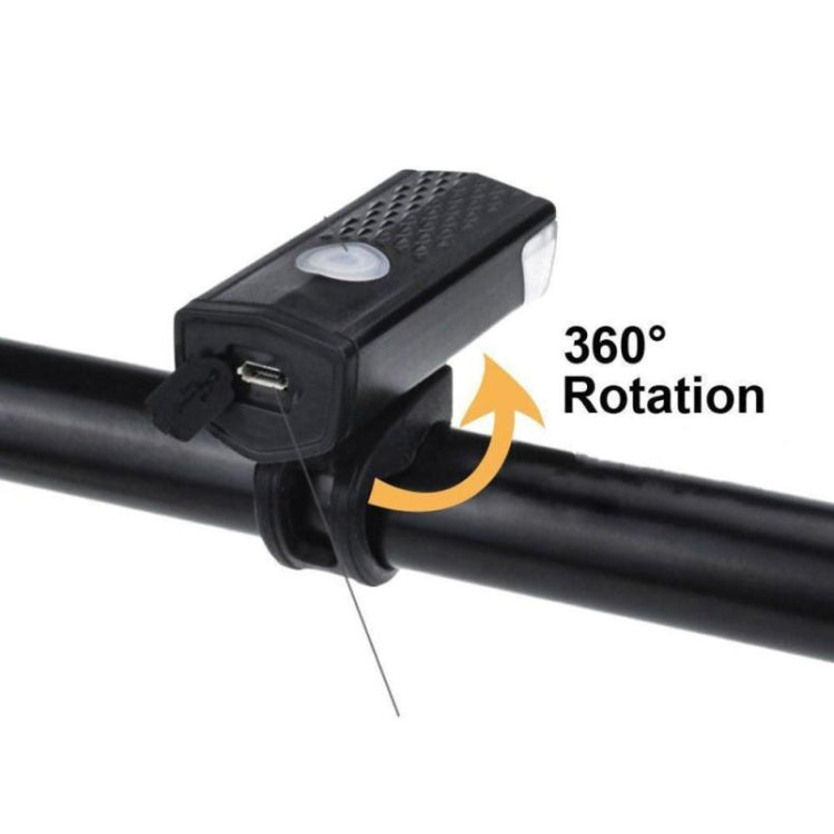 Fahrrad Highlight USB wiederaufladbare Lampe Wasserdichtes Fahrrad-Front- und Rücklicht Set, Frontlicht + Rücklicht (Schwarz)