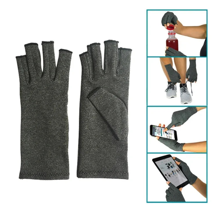 Halbfinger-Fahrradhandschuhe Arthritis-Druck-Gesundheitshandschuhe Hochelastisch Atmungsaktiv Anti-Ödem Rehabilitation Reithandschuhe, L, M, S