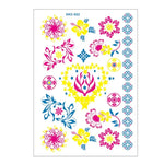 10 Stück fluoreszierende Blumen-Armtattoo-Aufkleber, wasserfeste Feder-Armtattoo-Aufkleber, DKCS010, DKCS017, DKCS019, DKCS022, DKCS025, DKCS028, DKCS032, DKCS033, DKCS034, DKCS036, DKCS037, DKCS042