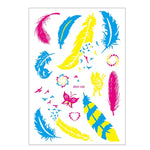 10 Stück fluoreszierende Blumen-Armtattoo-Aufkleber, wasserfeste Feder-Armtattoo-Aufkleber, DKCS010, DKCS017, DKCS019, DKCS022, DKCS025, DKCS028, DKCS032, DKCS033, DKCS034, DKCS036, DKCS037, DKCS042