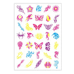 10 Stück fluoreszierende Blumen-Armtattoo-Aufkleber, wasserfeste Feder-Armtattoo-Aufkleber, DKCS010, DKCS017, DKCS019, DKCS022, DKCS025, DKCS028, DKCS032, DKCS033, DKCS034, DKCS036, DKCS037, DKCS042