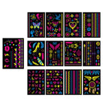 10 Stück fluoreszierende Blumen-Armtattoo-Aufkleber, wasserfeste Feder-Armtattoo-Aufkleber, DKCS010, DKCS017, DKCS019, DKCS022, DKCS025, DKCS028, DKCS032, DKCS033, DKCS034, DKCS036, DKCS037, DKCS042