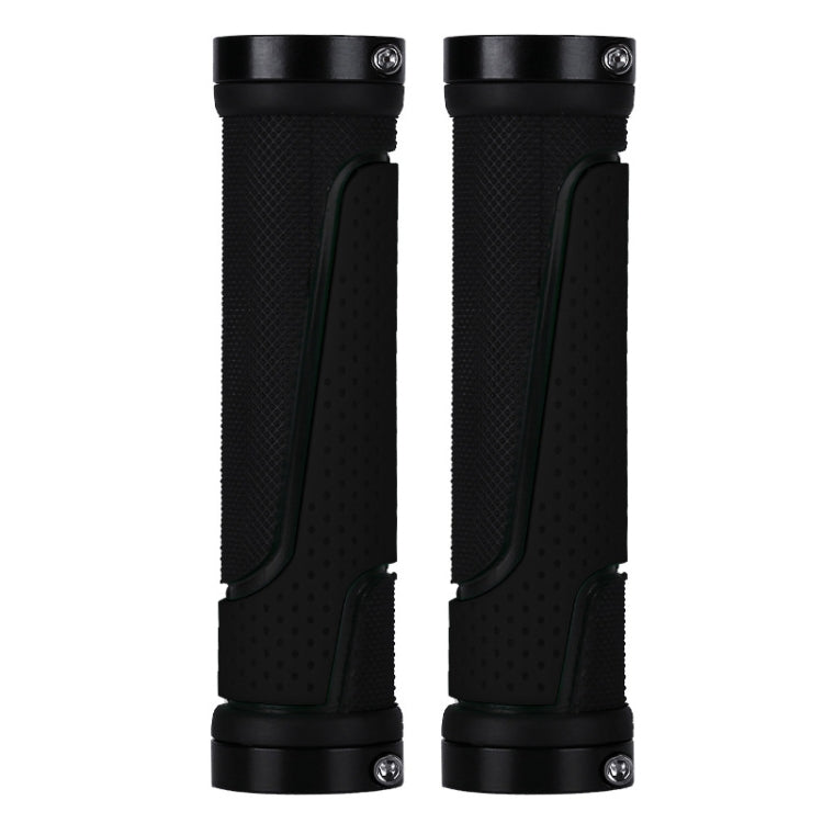 1 Paar BG-0404 Fahrrad Gummi Griffüberzug Mountainbike beidseitige Verriegelung Tot Anti-Rutsch Griffüberzug
