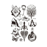 10 Stück Dunkelfluoreszierende, farbwechselnde Tier- und Blumen-Armtattoo-Aufkleber für Erwachsene, wasserfest, BY-001, BY-002, BY-003, BY-004, BY-005, BY-006, BY-007, BY-008