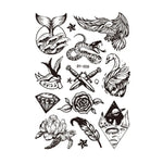 10 Stück Dunkelfluoreszierende, farbwechselnde Tier- und Blumen-Armtattoo-Aufkleber für Erwachsene, wasserfest, BY-001, BY-002, BY-003, BY-004, BY-005, BY-006, BY-007, BY-008
