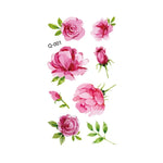 50 Stück kleine, wasserfeste Tattoo-Aufkleber mit Rosenmotiven für den Arm, Q-001, Q-002, Q-003, Q-012, Q-016, Q-017, Q-019, Q-022, Q-025, Q-029, Q-031, Q-032