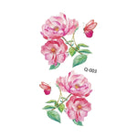 50 Stück kleine, wasserfeste Tattoo-Aufkleber mit Rosenmotiven für den Arm, Q-001, Q-002, Q-003, Q-012, Q-016, Q-017, Q-019, Q-022, Q-025, Q-029, Q-031, Q-032