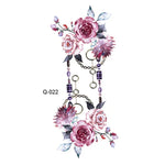 50 Stück kleine, wasserfeste Tattoo-Aufkleber mit Rosenmotiven für den Arm, Q-001, Q-002, Q-003, Q-012, Q-016, Q-017, Q-019, Q-022, Q-025, Q-029, Q-031, Q-032