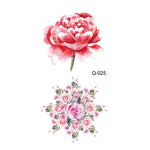50 Stück kleine, wasserfeste Tattoo-Aufkleber mit Rosenmotiven für den Arm, Q-001, Q-002, Q-003, Q-012, Q-016, Q-017, Q-019, Q-022, Q-025, Q-029, Q-031, Q-032
