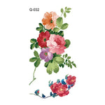 50 Stück kleine, wasserfeste Tattoo-Aufkleber mit Rosenmotiven für den Arm, Q-001, Q-002, Q-003, Q-012, Q-016, Q-017, Q-019, Q-022, Q-025, Q-029, Q-031, Q-032
