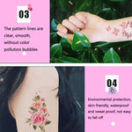 50 Stück kleine, wasserfeste Tattoo-Aufkleber mit Rosenmotiven für den Arm, Q-001, Q-002, Q-003, Q-012, Q-016, Q-017, Q-019, Q-022, Q-025, Q-029, Q-031, Q-032