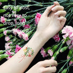 50 Stück kleine, wasserfeste Tattoo-Aufkleber mit Rosenmotiven für den Arm, Q-001, Q-002, Q-003, Q-012, Q-016, Q-017, Q-019, Q-022, Q-025, Q-029, Q-031, Q-032