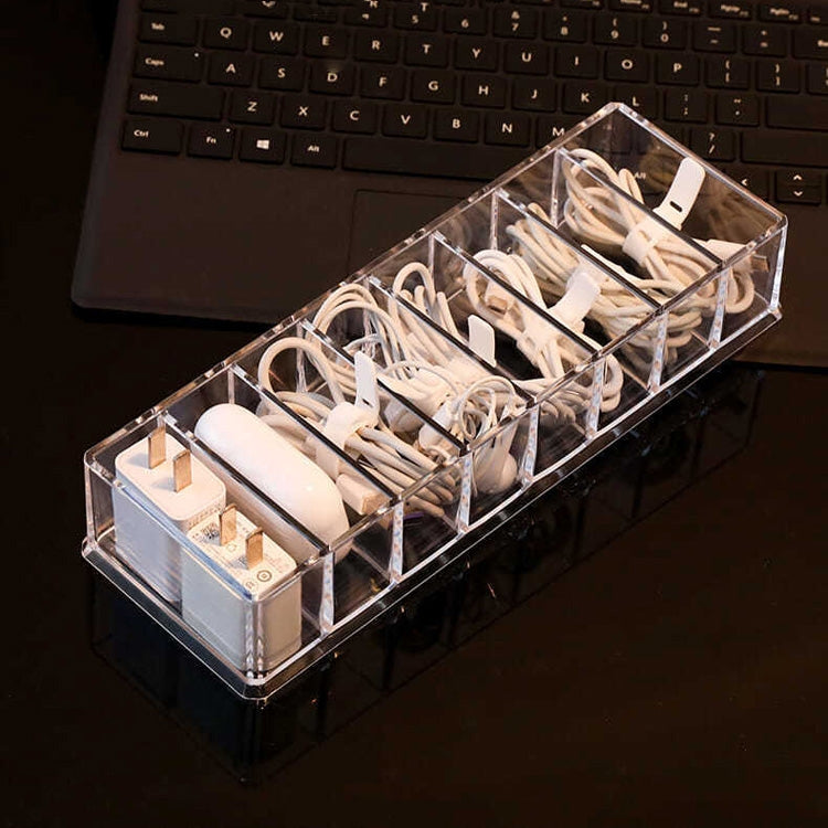Staubaufbewahrungslinie Box Hub Finishing Box Desktop Datenkabel-Aufbewahrungsbox, Spezifikation: 8 Gitter Basic, 8 Gitter Basic, 8 Gitter Erhöht, 8 Gitter Erhöht Mit Deckel