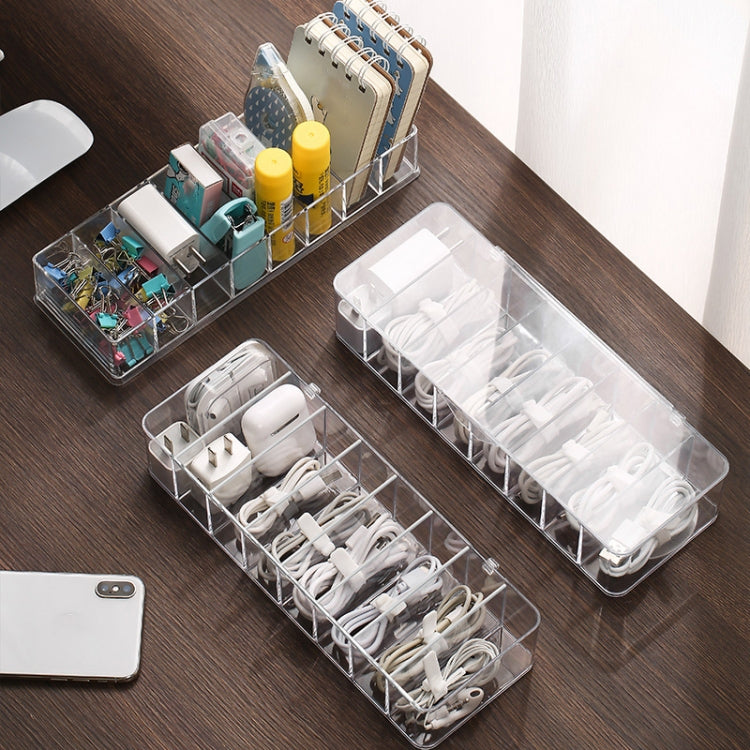 Staubaufbewahrungslinie Box Hub Finishing Box Desktop Datenkabel-Aufbewahrungsbox, Spezifikation: 8 Gitter Basic, 8 Gitter Basic, 8 Gitter Erhöht, 8 Gitter Erhöht Mit Deckel