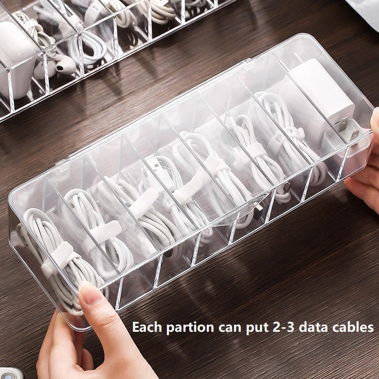 Staubaufbewahrungslinie Box Hub Finishing Box Desktop Datenkabel-Aufbewahrungsbox, Spezifikation: 8 Gitter Basic, 8 Gitter Basic, 8 Gitter Erhöht, 8 Gitter Erhöht Mit Deckel