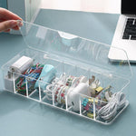 Staubaufbewahrungslinie Box Hub Finishing Box Desktop Datenkabel-Aufbewahrungsbox, Spezifikation: 8 Gitter Basic, 8 Gitter Basic, 8 Gitter Erhöht, 8 Gitter Erhöht Mit Deckel